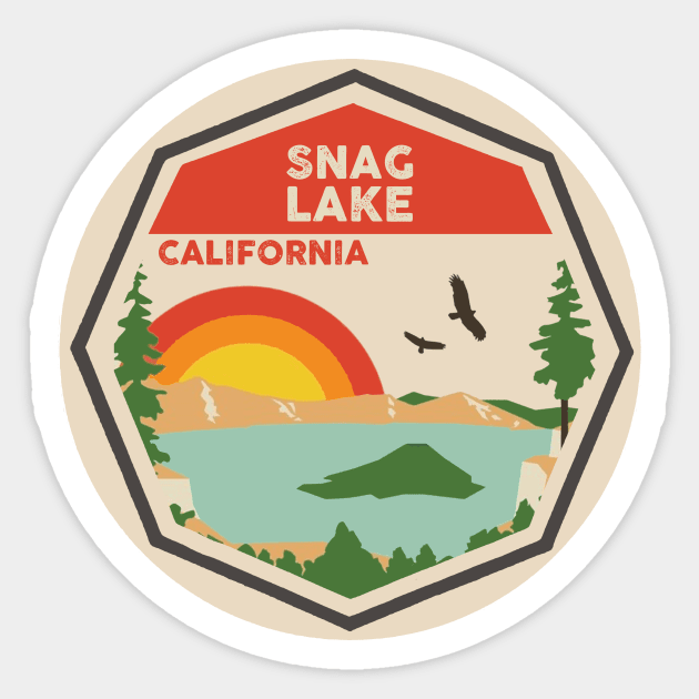 Snag Lake California Colorful Scene Sticker by POD4